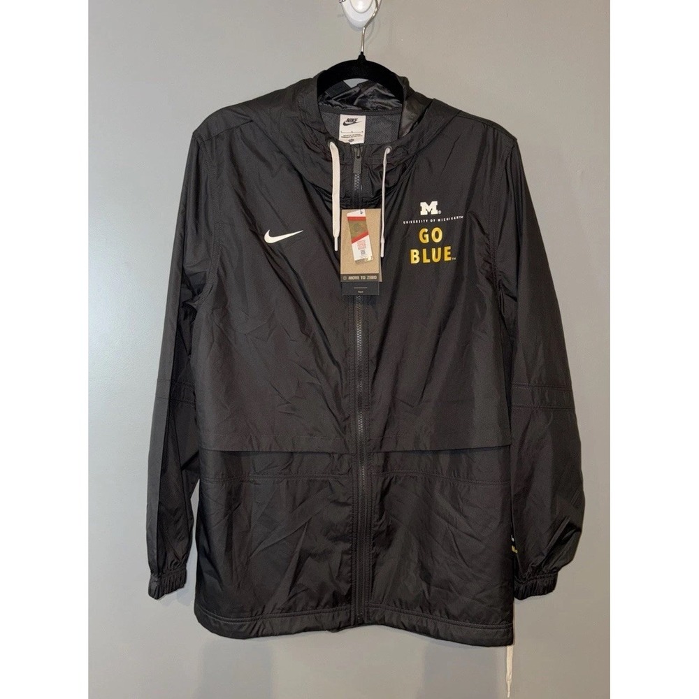 Nike Michigan Go Blue Wolverines Black Hooded Windrunner Jacket Women's Large